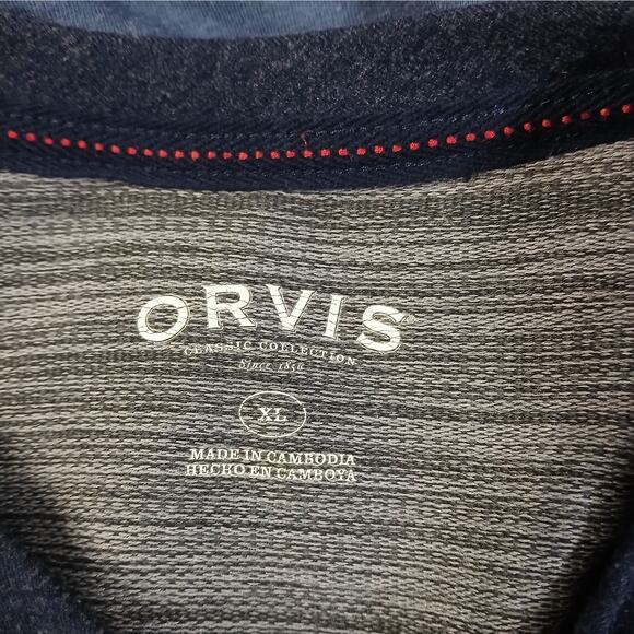 Orvis Men's Pullover Shirt Size XL Blue Long Sleeve Stretch Casual Sweater - Picture 5 of 7
